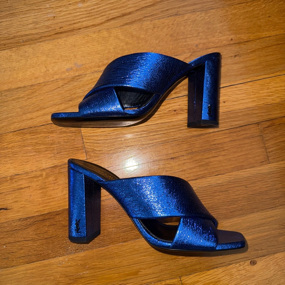 Yves Saint Laurent Loulou Cross Strap Mules